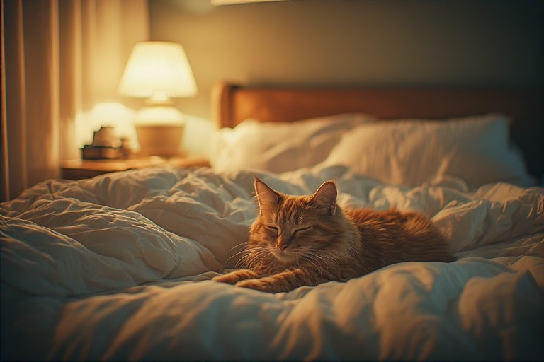 Почему нельзя выгонять кота из постели: Биоэнергетика сна с кошкой