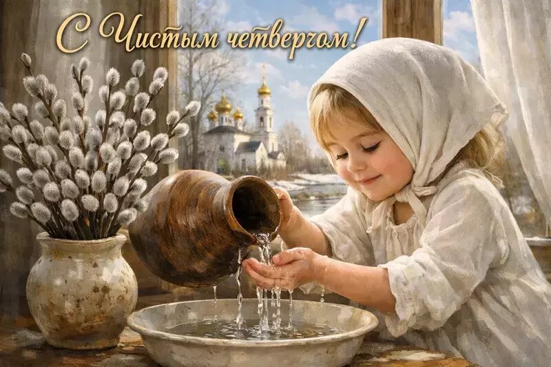    Открытки с Чистым четвергом: красивые поздравления и пожелания 2026 Фото: Sora
