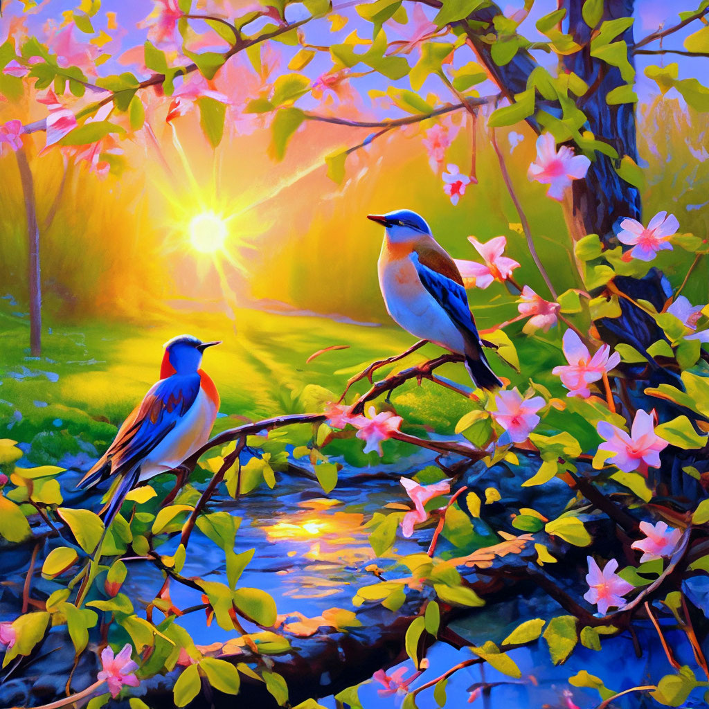 Птицы у ручья! Фото из Яндекса.