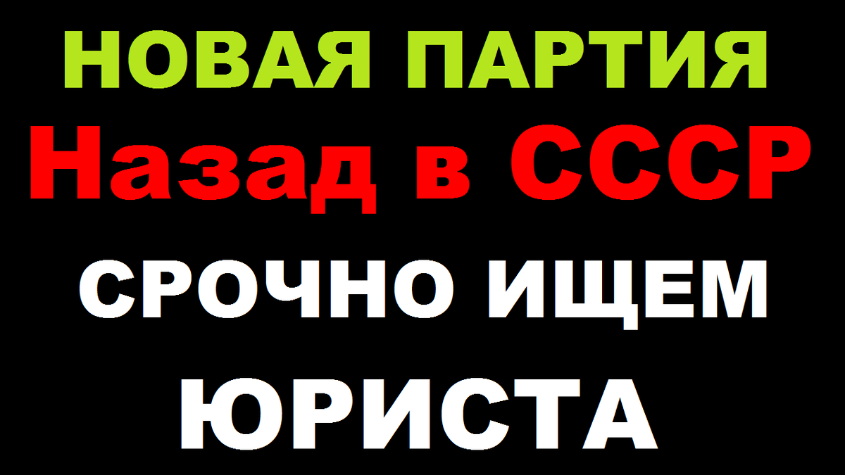 «Назад в СССР» - новая левая партия в России.