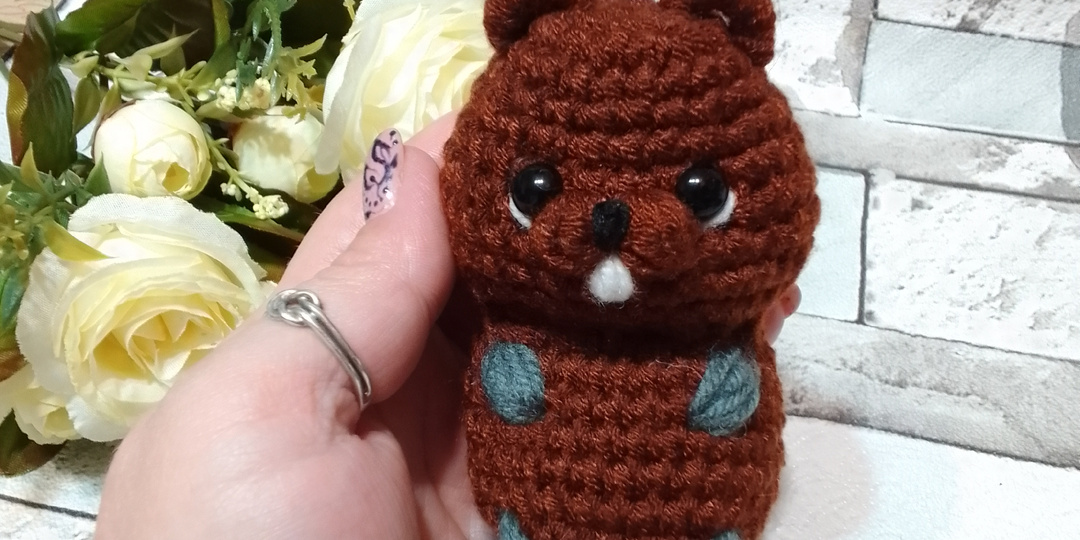 Малыш бобёр , вяжем крючком🧶🧶🧶 . Бесплатный МК.