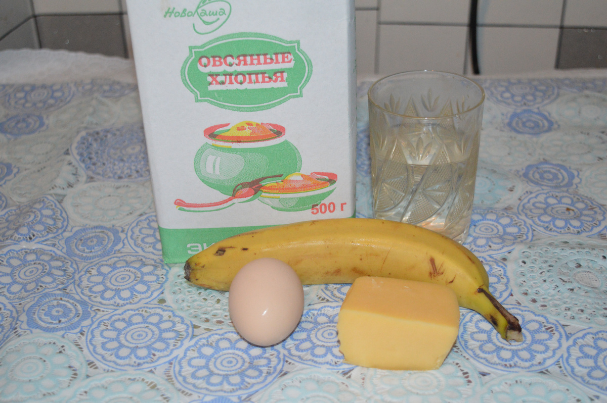 Овсяноблин с сыром и бананом. Шаг 1.
