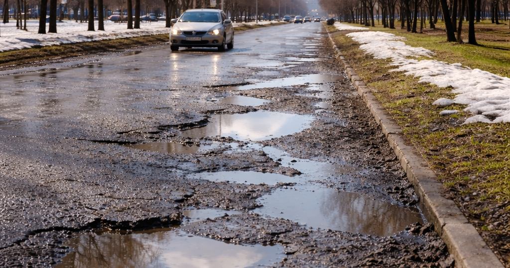 Весна без ям: как реагенты влияют на состояние асфальта после зимы