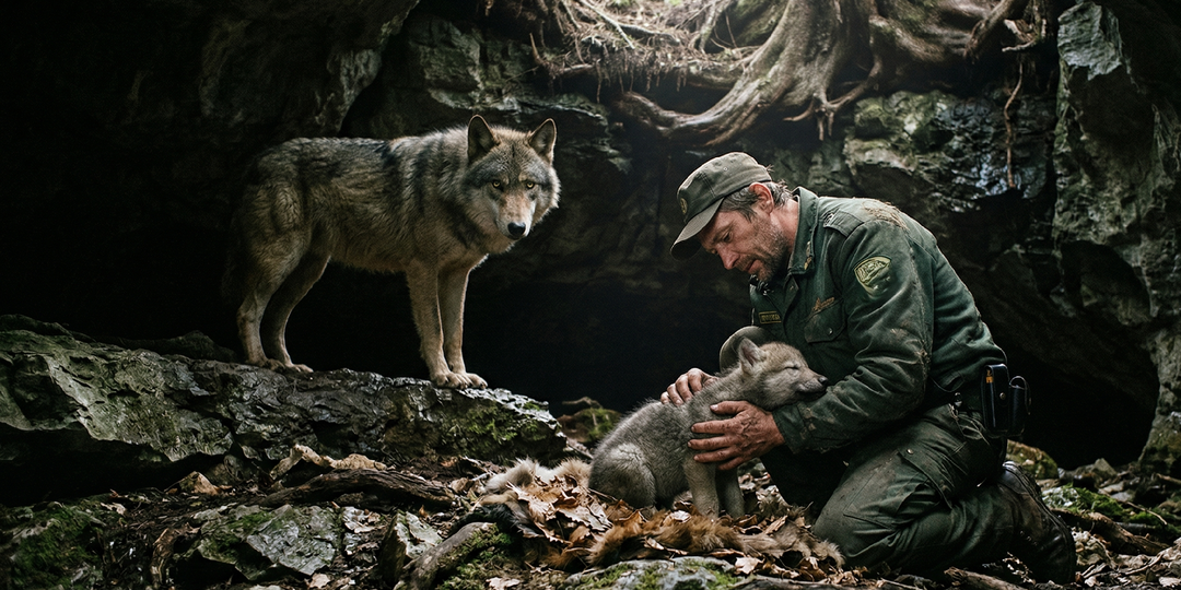 Мужчина наткнулся на волчье логово, а едва приготовился к худшему, матерый волк вдруг отошел в сторону...
