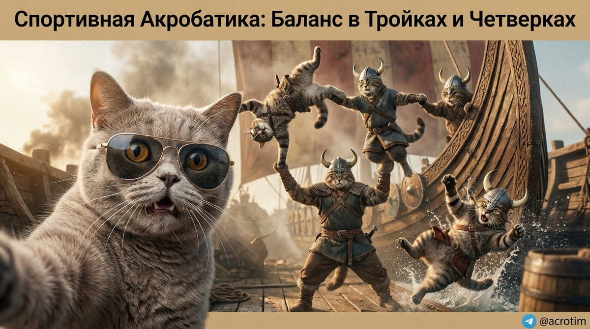    Командный баланс и синхронность — основа успешных выступлений в групповой акробатике. Тренер
