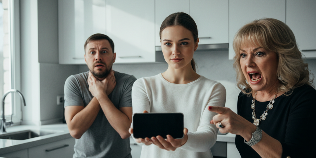 – Выметайся из моего дома! – кричала свекровь. Я включила запись на телефоне, и через полчаса её сына увезли за подлог документов.