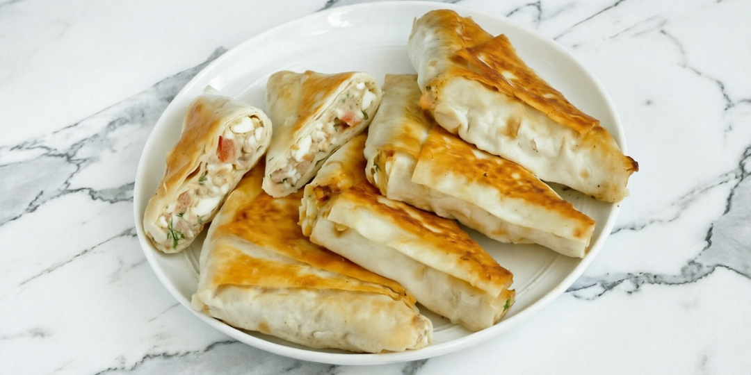 Конвертики из лаваша на сковороде: ПП-версия с начинкой, 140 ккал на штуку (хрустящие, сочные, готовятся 15 минут)