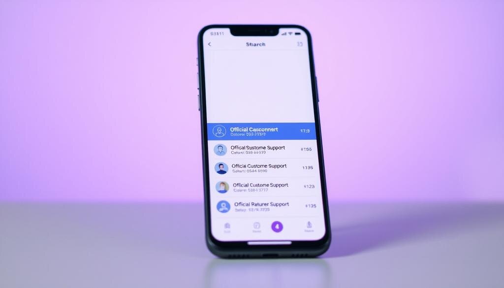    Современный мобильный телефон с контактами, включая номер обслуживания МТС на фоне градиента.