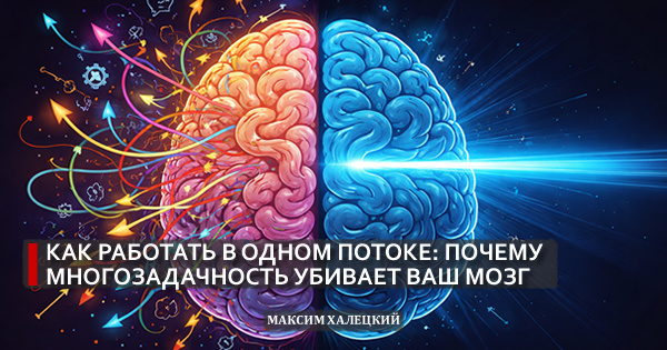 Как работать в одном потоке: почему многозадачность убивает ваш мозг