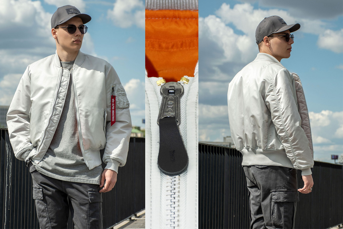 Мужской бомбер Alpha Industries MA-1 Original Fit белый