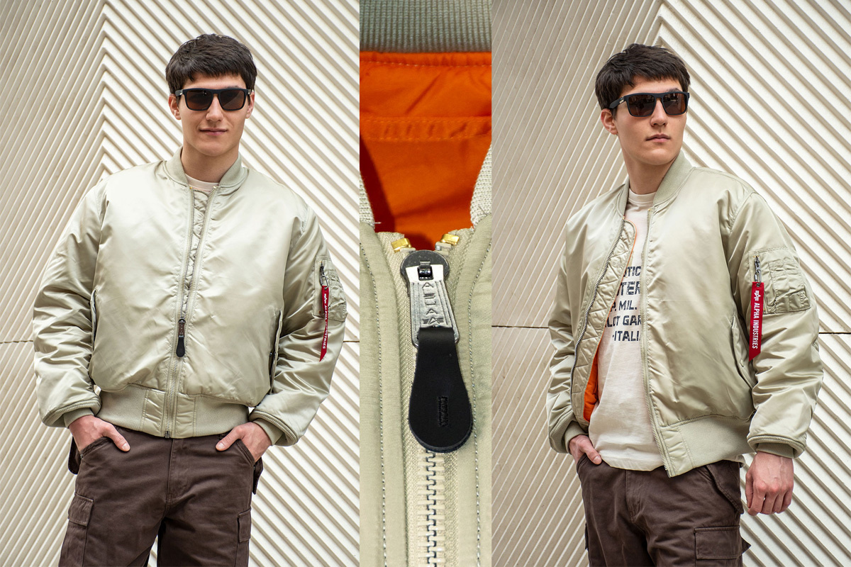 Бомбер ALPHA INDUSTRIES ORIGINAL FIT MA-1 FW 25/26 светло-бежевый