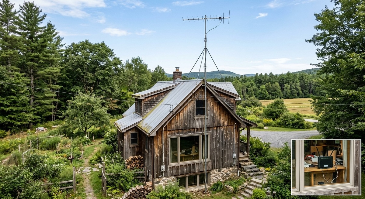 Схема неправильной установки антенны с длинным кабелем, приводящая к потере сигнала