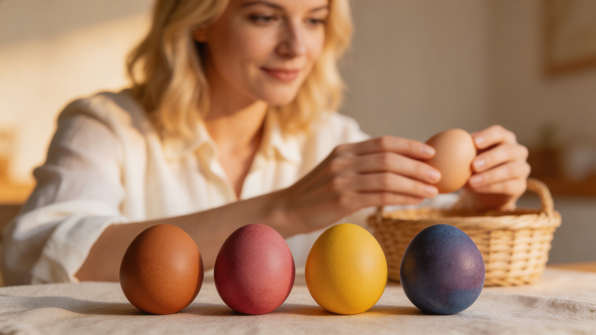 Пасхальные яйца, окрашенные натуральными красителями