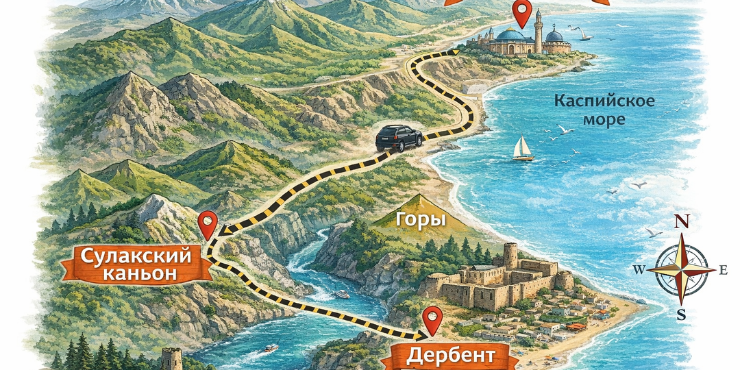 Маршрут автопутешествия по Дагестану, на котором «сыпется» половина туристов