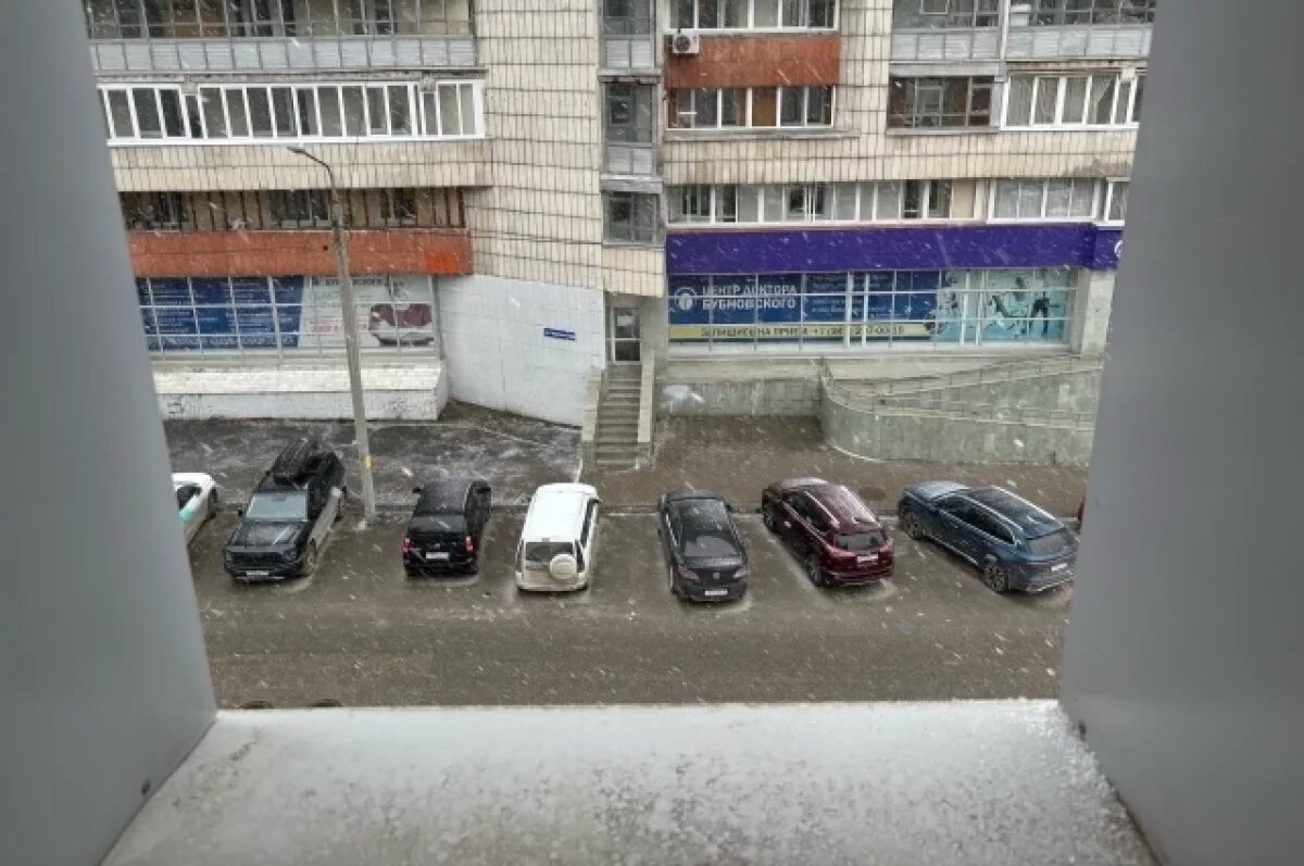    В Перми начались осадки в виде града со снегом