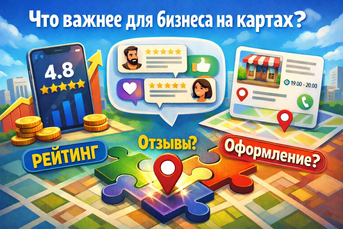Что важнее для бизнеса на картах: рейтинг, отзывы или оформление карточки