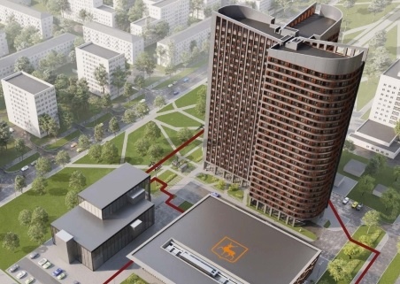    Проектом предусмотрены 25-этажный жилой дом и крытая ледовая арена