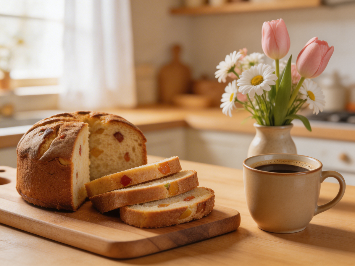 Итальянский панеттоне на пасхальном столе