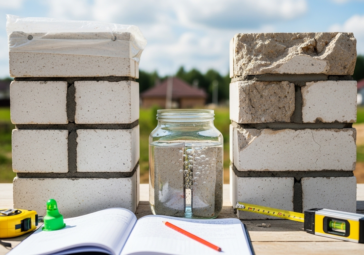 Слева — правильное применение: защита, гидроизоляция, сухо. Справа — ошибка: вода, трещины, разрушение. Банка показывает, как силикатный кирпич впитывает влагу. Какую сторону выберете? 👆