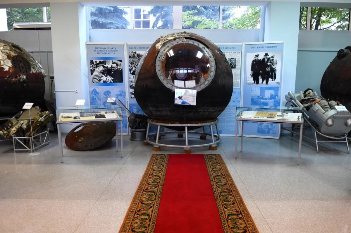    Спускаемый аппарат космического корабля «Восток» в музее ракетно-космической корпорации «Энергия» в Московской области.