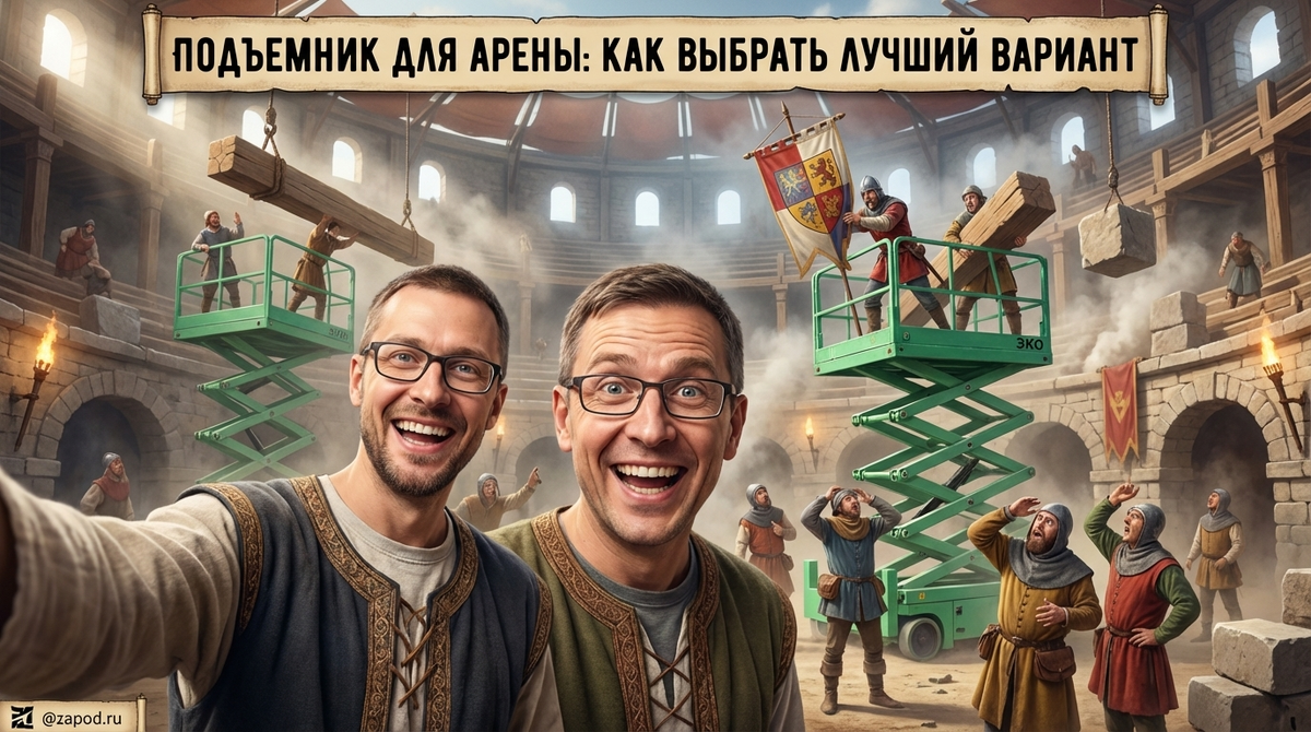    Подъемник для монтажа спортивного оборудования на арене admin