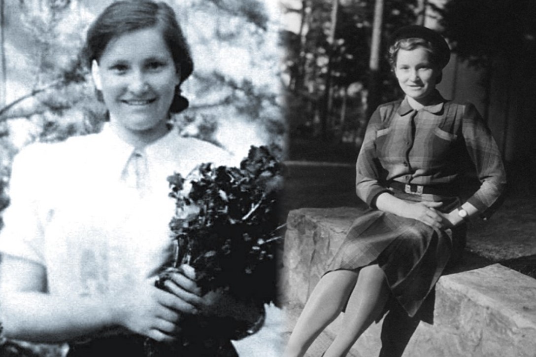 Санитарка Антонина Васильевна в 1941 (слева) и в 1942 году.
