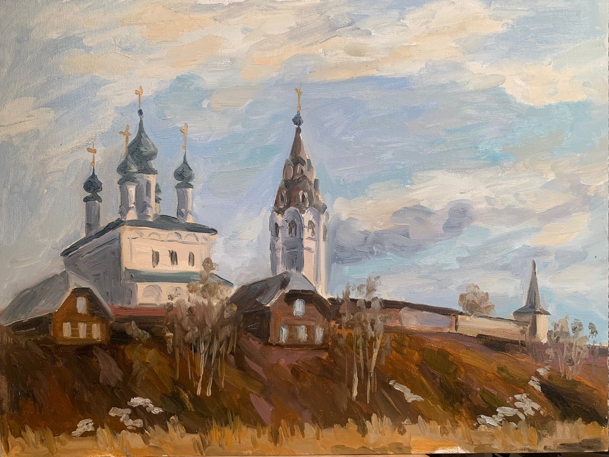 Суздаль. Александровский монастырь, 2024 г., материалы: холст, масло, размер: 30 х 40 см. Источник: https://artsreda.ru