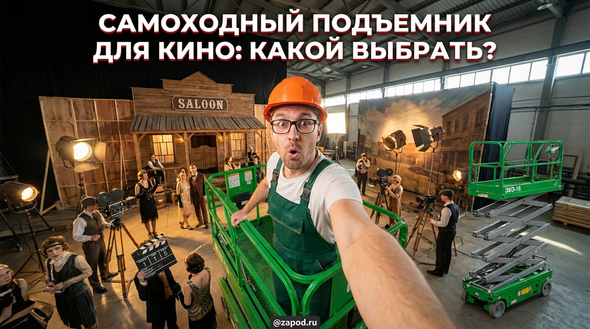    Самоходный подъемник, используемый для установки камер и консолей на съемочной площадке admin