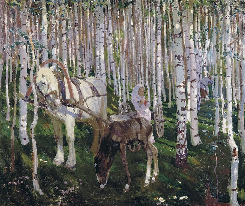 Картина «В лесу», 1905 г., художник Рылов А. А.