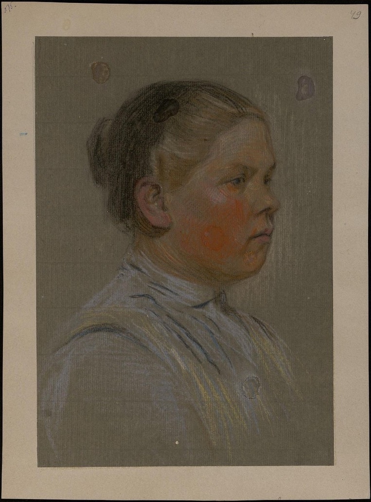 Картина «женский портрет», художник А. А. Рылов.