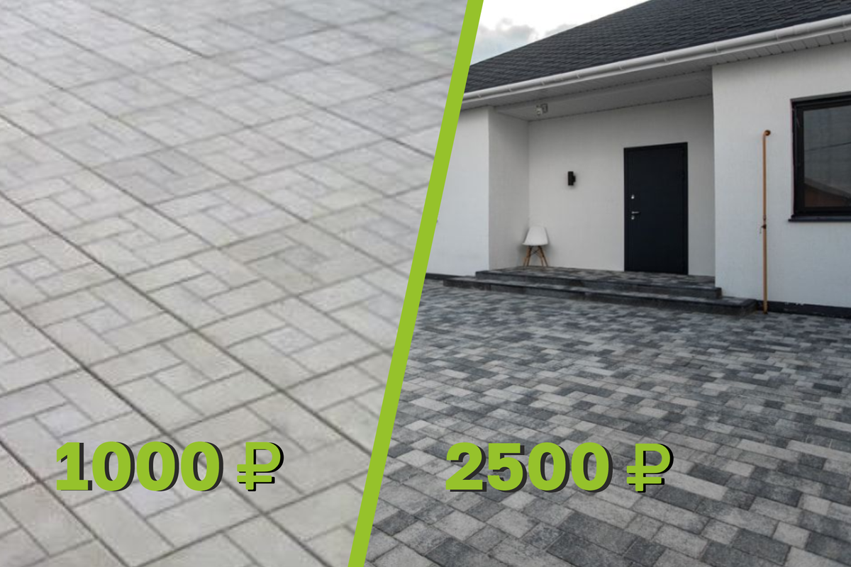Тротуарная плитка за 1000 и 2500 рублей: есть ли смысл платить дороже?