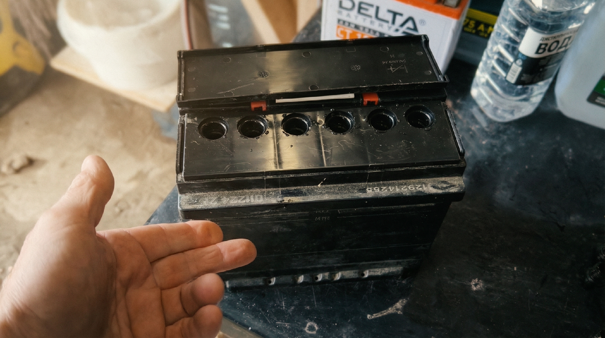 Заливные отверстия аккумулятора