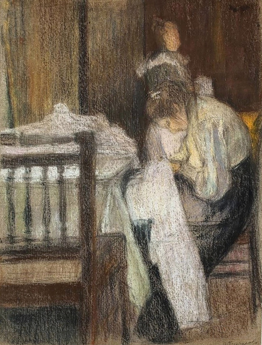 Наталия Гончарова, «За шитьем.»,1905, ГМИИ им. А.С. Пушкина. Фото: журнал «Коллекция»