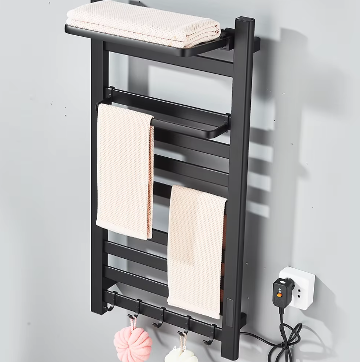 Электросушилка для полотенец Onzypily черная алюминиевая 220В