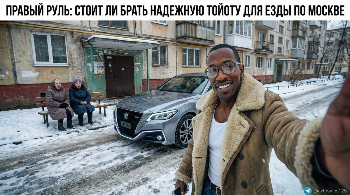    Японский автомобиль с правым рулем на улицах Москвы Авто Сейлс
