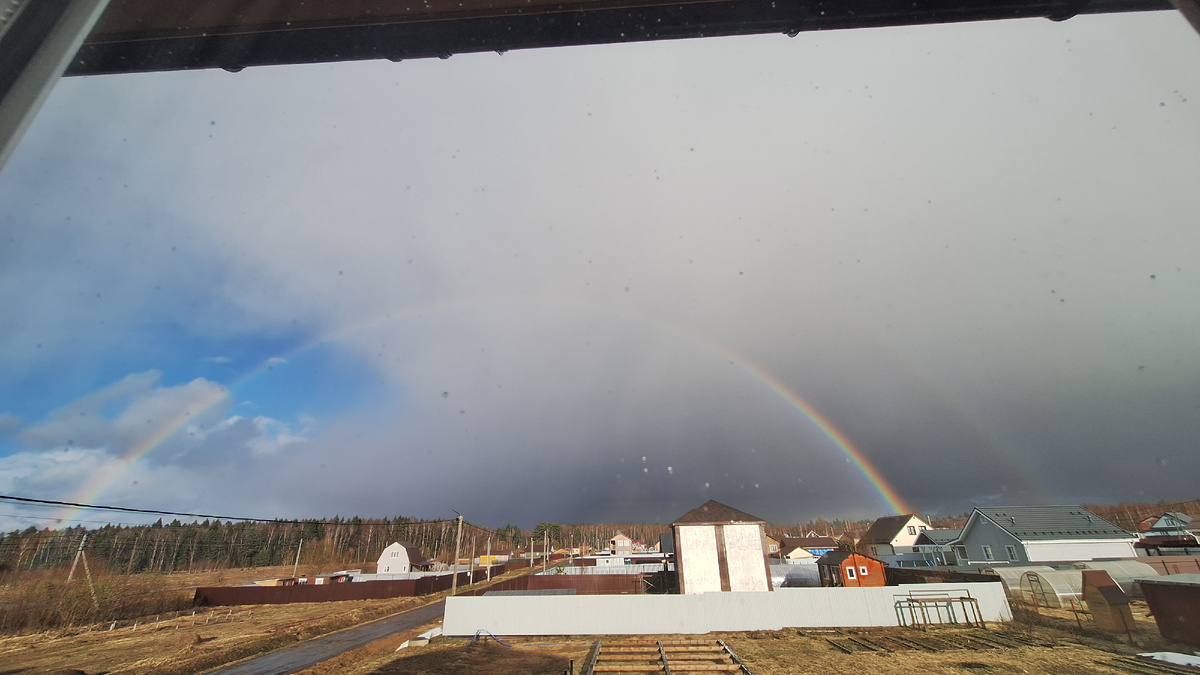 Фото автора. Двойная радуга в апреле
