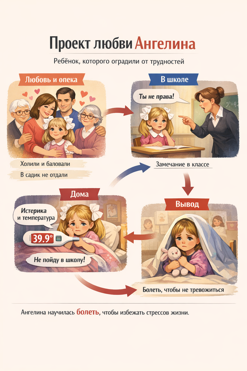 Гипотетический случай гиперопеки и проблемы с адаптацией