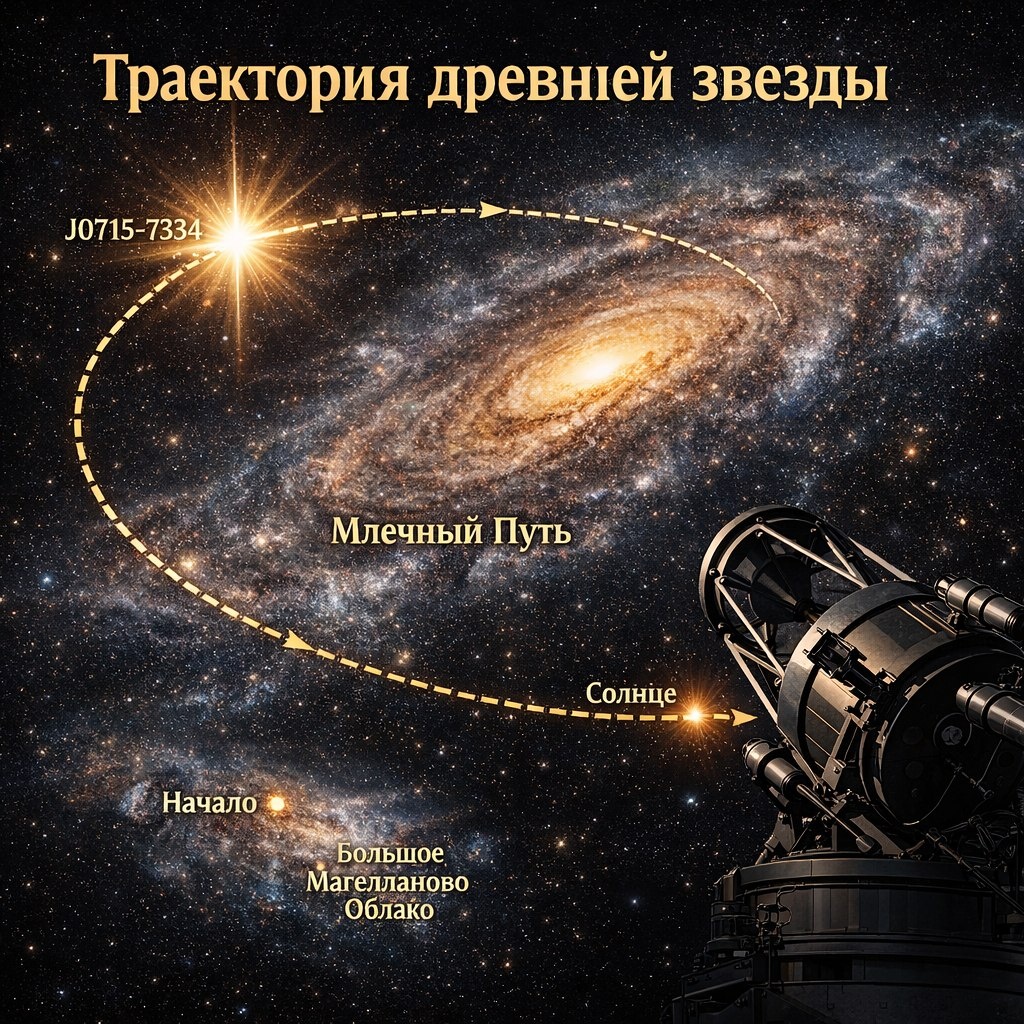 Траектория древней звезды