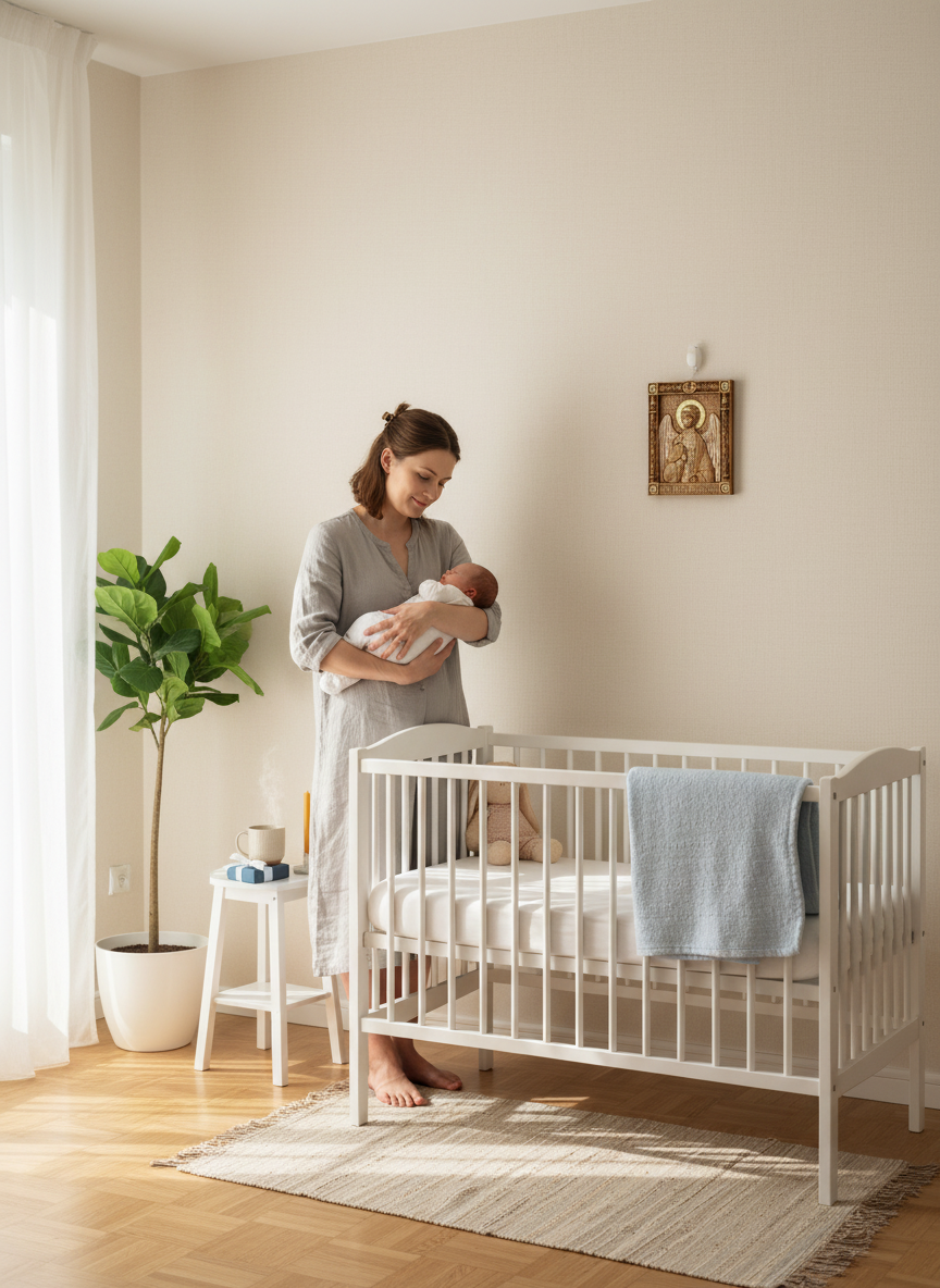 Икона Ангела Хранителя — деревянная резная икона ручной работы. Идеальный оберег для дома.