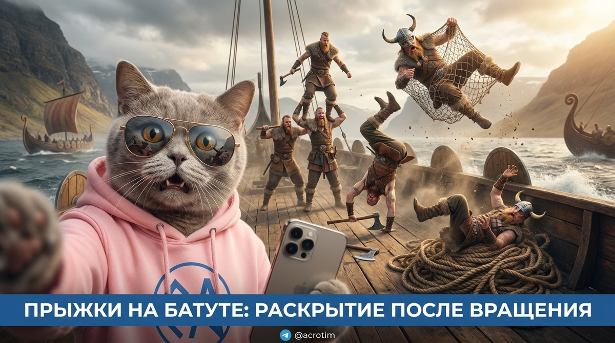    Техника правильного раскрытия после сальто на батуте Тренер