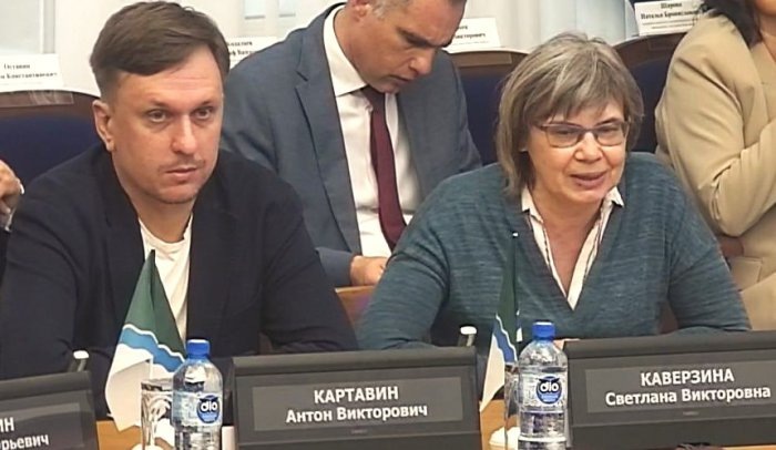 Кадр трансляции сессии горсовета.