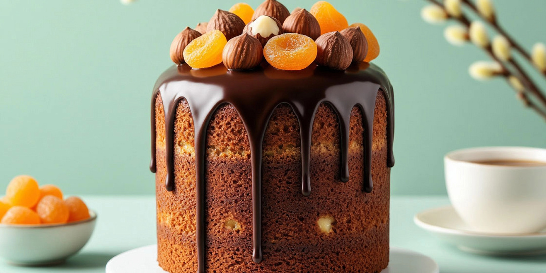 Шоколадный кулич премиум: с глазурью, орехами и цукатами — идеальный пошаговый рецепт к Пасхе 🍫🧁🌰