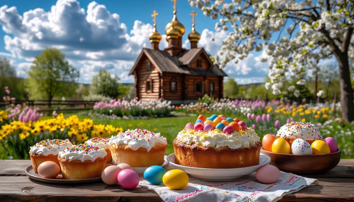    Пасхальные куличи (фото ИИ Шедеврум)