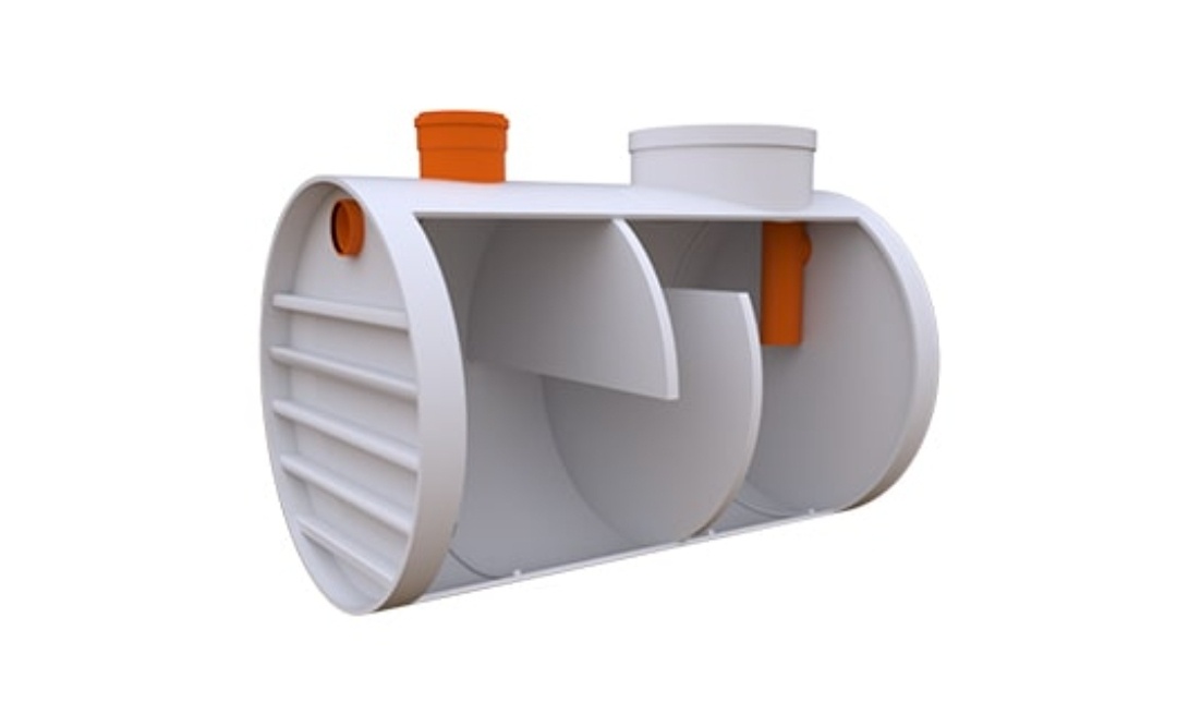 Жироуловитель горизонтальный из полипропилена. Разрез 