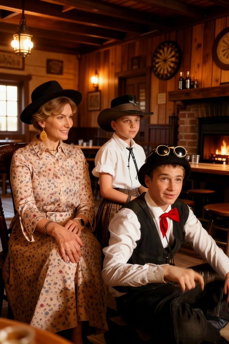 Светлана Савельева с приёмными сыновьями. Студия «Дикий Запад».