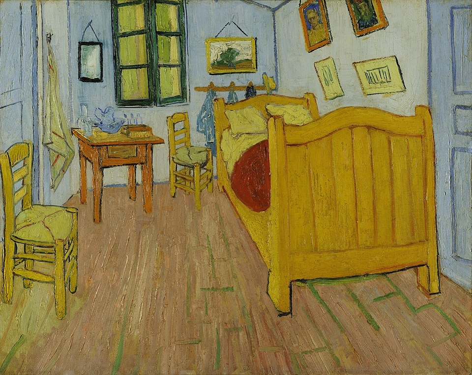 Винсент ван Гог "Спальня в Арле" (первый вариант). 1888 фр. La Chambre à Arles Холст, масло. 72×90 см Музей Винсента ван Гога, Амстердам