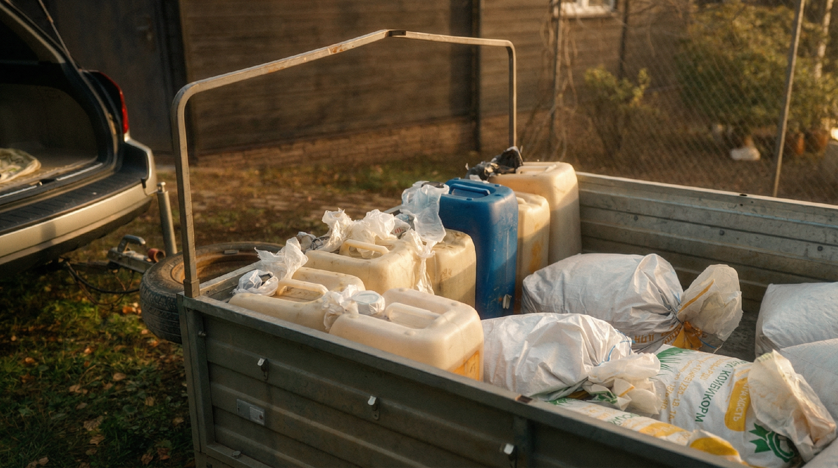 Топливо привозится в прицепе