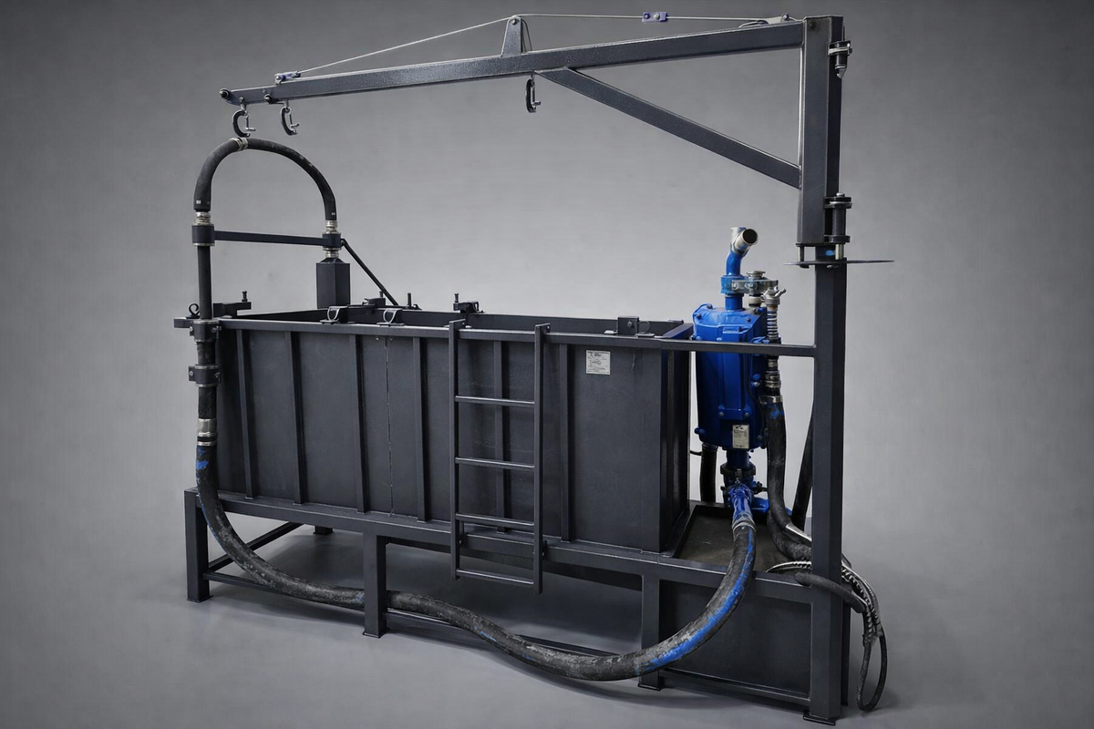 Установка откачки абразивных отходов из ванн-ловушек гидроабразивной резки, гидроабразивной очистки от АО «Гидроабразив», г. Екатеринбург