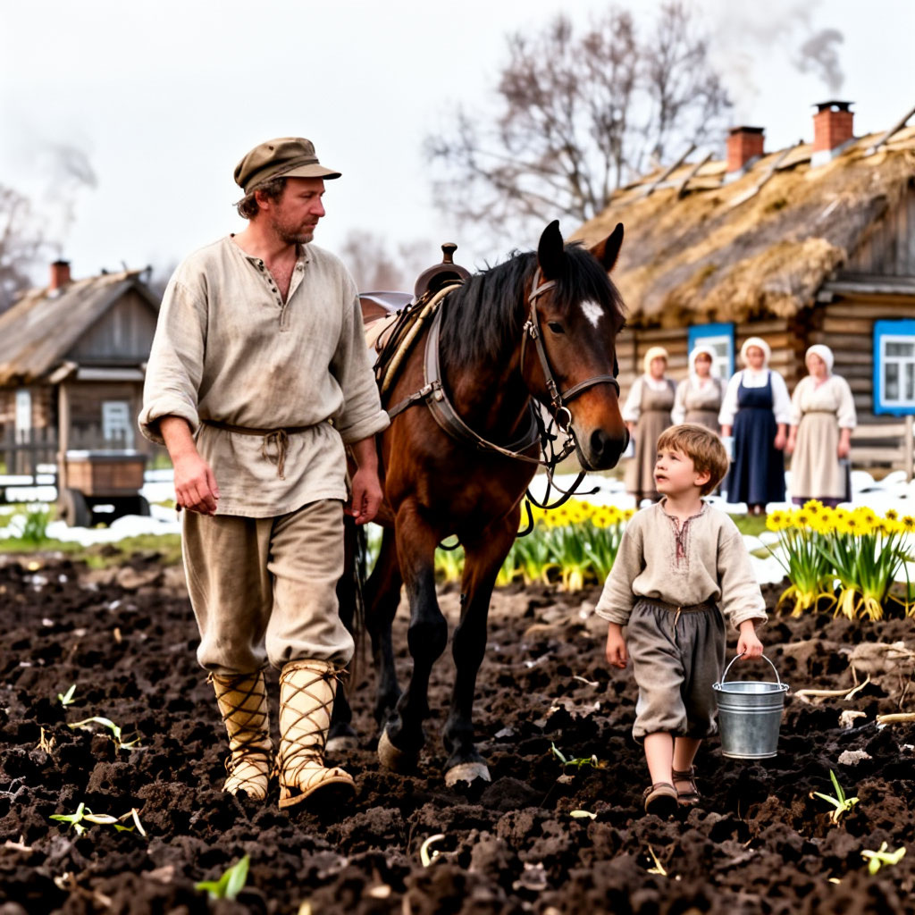 Весенние хлопоты русского крестьянина XVIII века