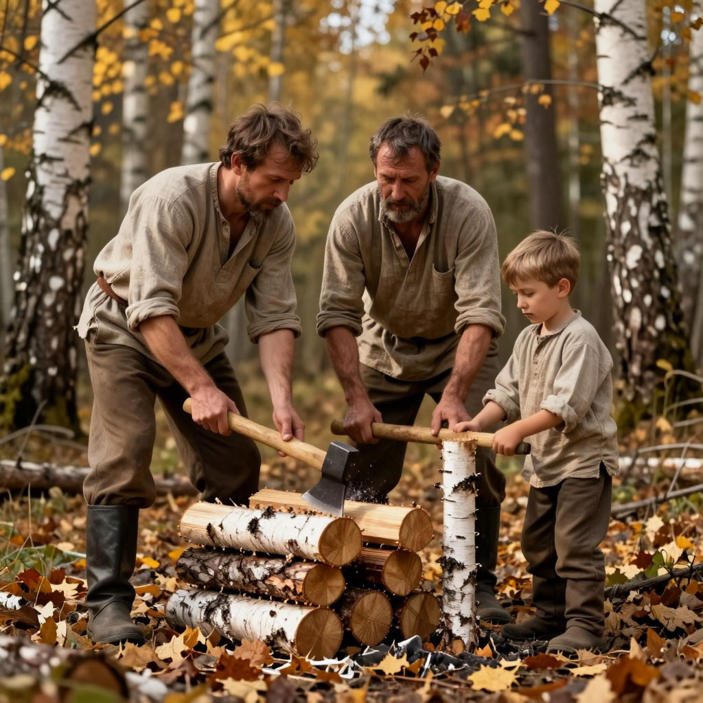 Заготовка дров на зиму: как крестьянин XVIII века готовил тепло для избы